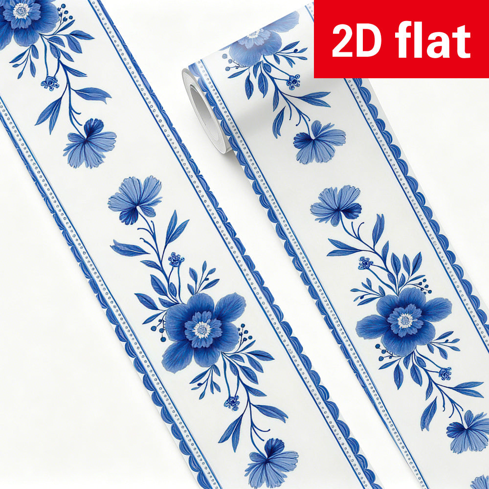 Papier peint en PVC à motif fleuri allure vintage en bordure pour la salle — matière : PVC