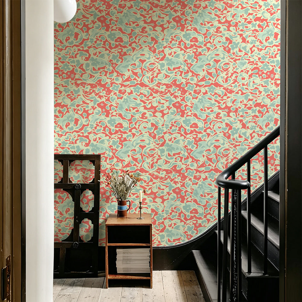 Papier peint adhésif en PVC à motif fleuri allure vintage pour la cuisine