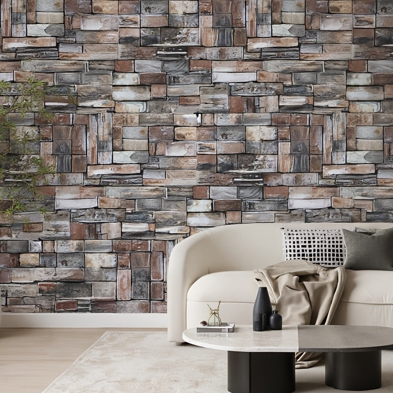 Papier peint adhésif en PVC effet brique pour la chambre amovible