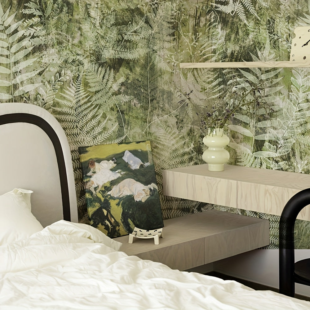 Papier peint adhésif en PVC à motif tropical esprit tropical amovible, détail du motif