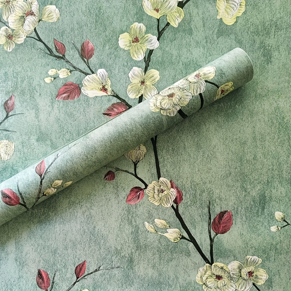 Papier peint adhésif en PVC à motif fleuri pour le salon imperméable