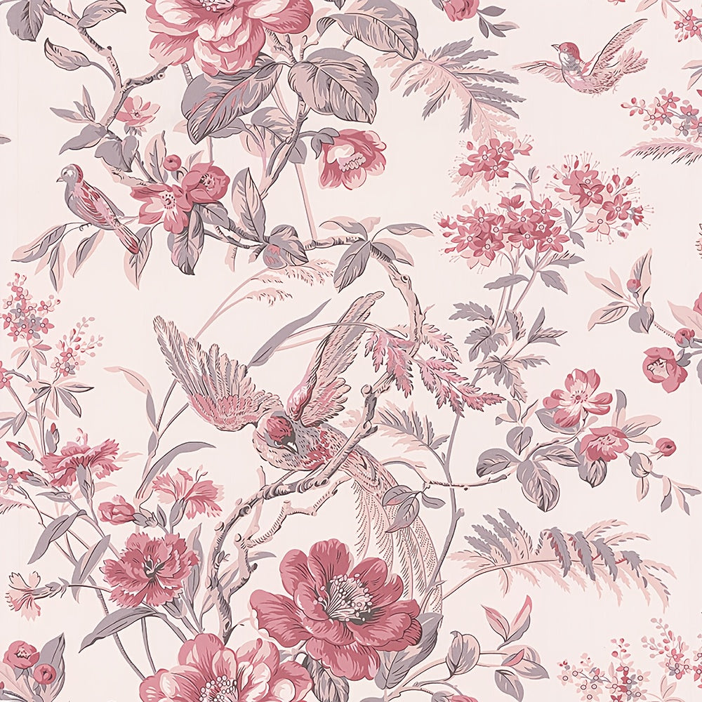 Papier peint adhésif en PVC à motif fleuri allure vintage amovible