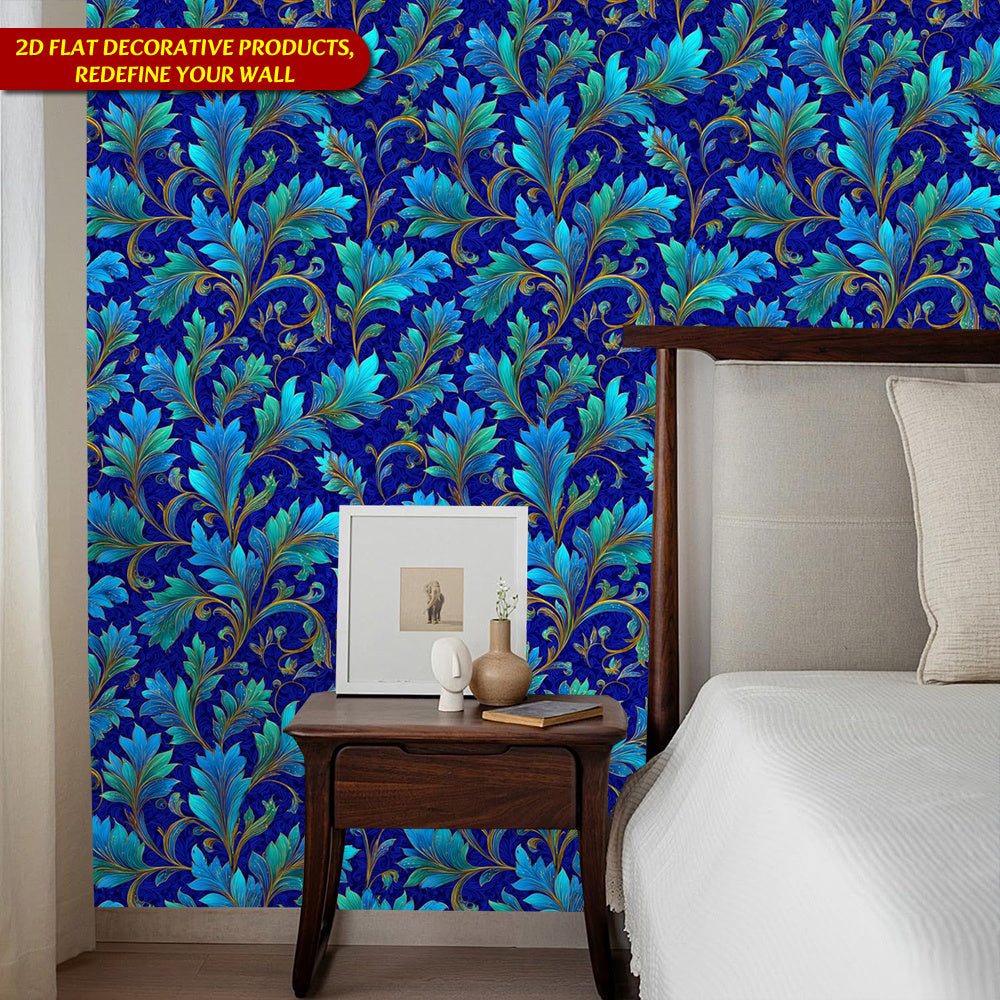 Papier peint adhésif en PVC à motif fleuri hydrofuge pour la chambre