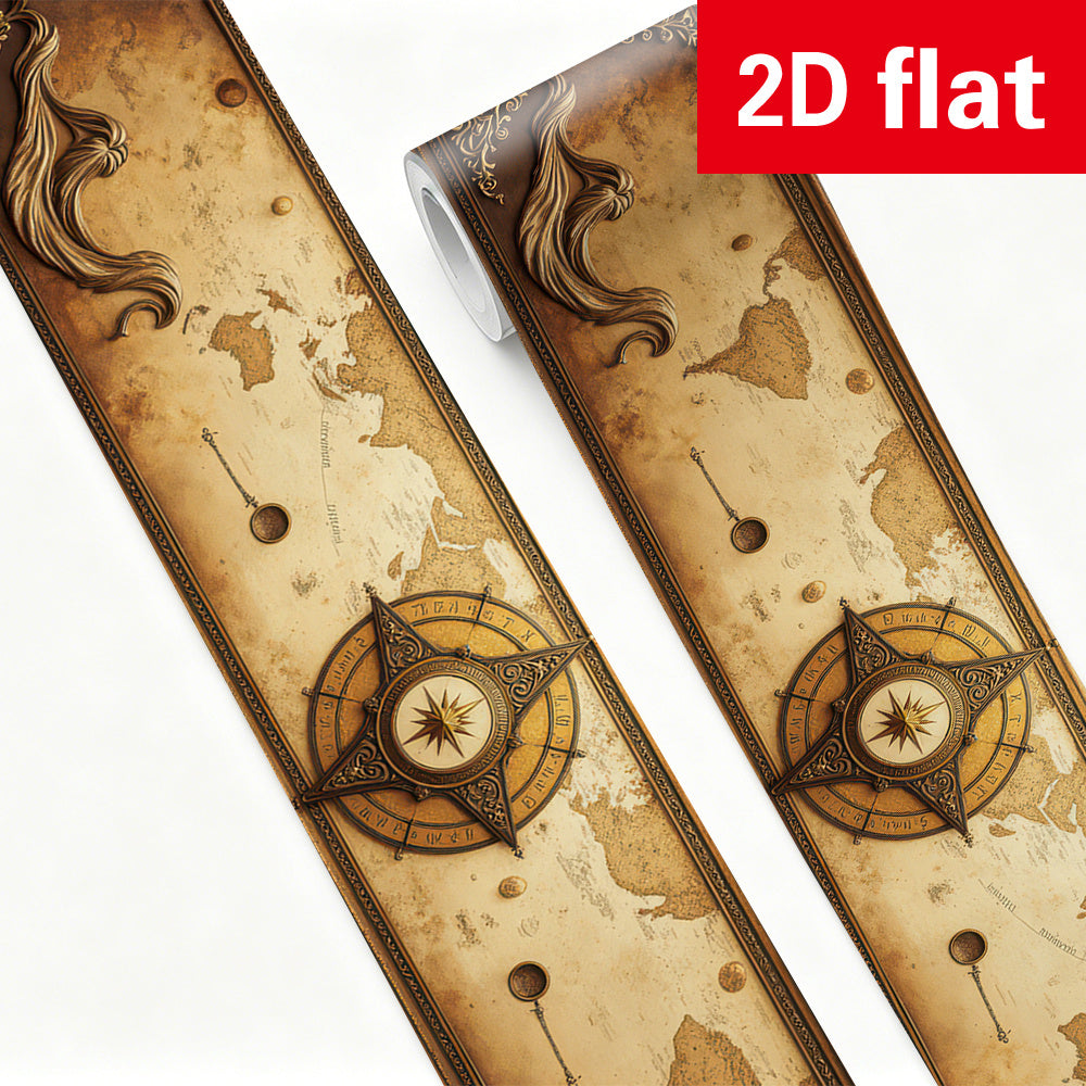 Papier peint en PVC effet bois allure vintage en bordure amovible de 1 mm