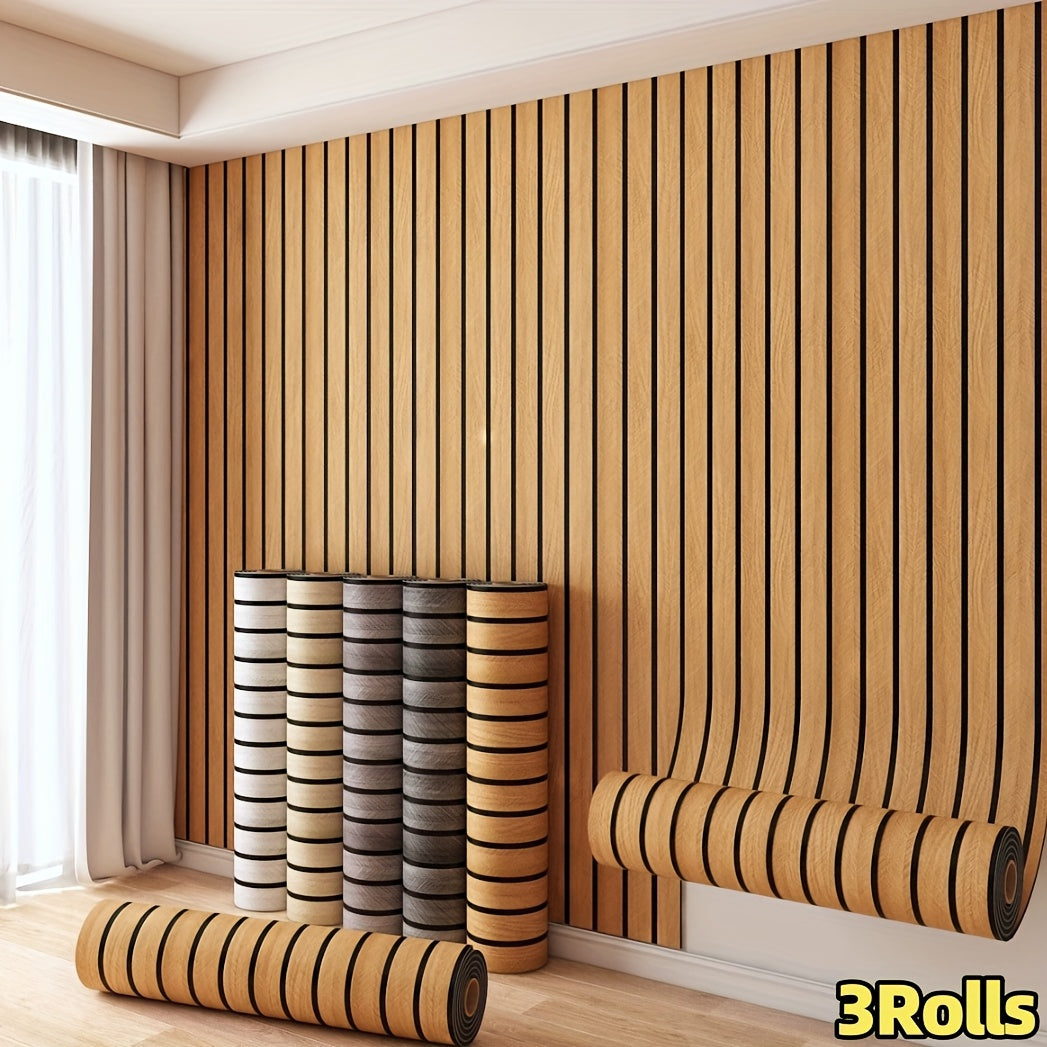 bois orange doré / 3 rouleaux (40 x 300 cm/15.74 x 118.11 pouces)