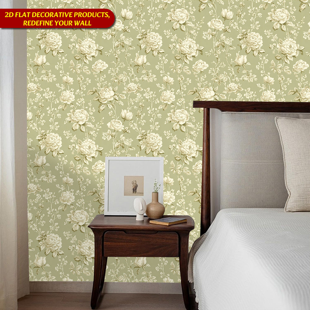 Papier peint adhésif en PVC à motif fleuri allure vintage pour la chambre