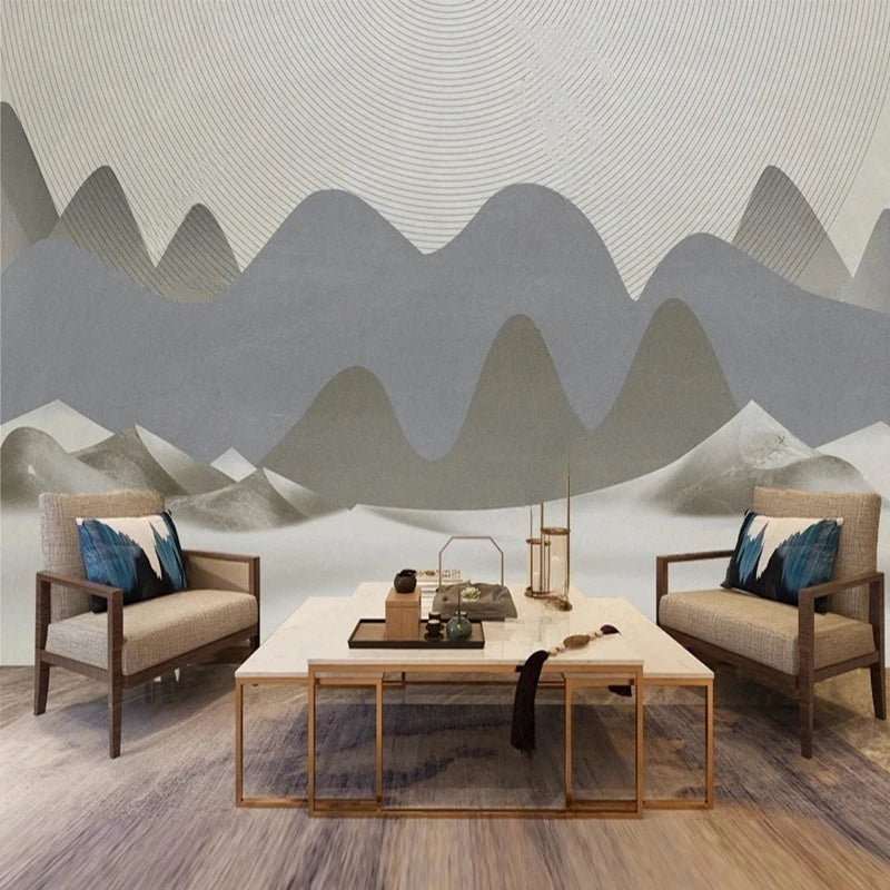 Papier peint panoramique paysage texturé à relief 3D