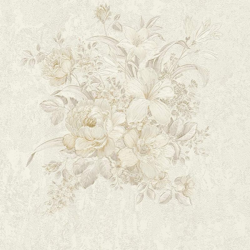 Papier peint textile à motif fleuri, gros plan sur la matière