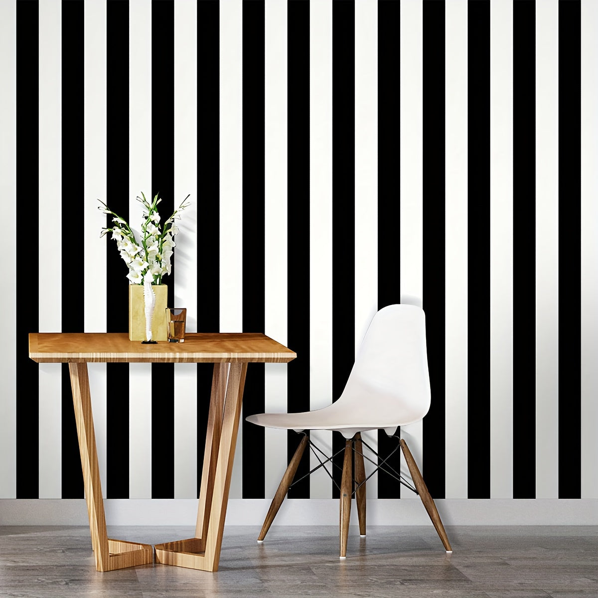 Papier peint noir et blanc, quatre longueurs, deux motifs