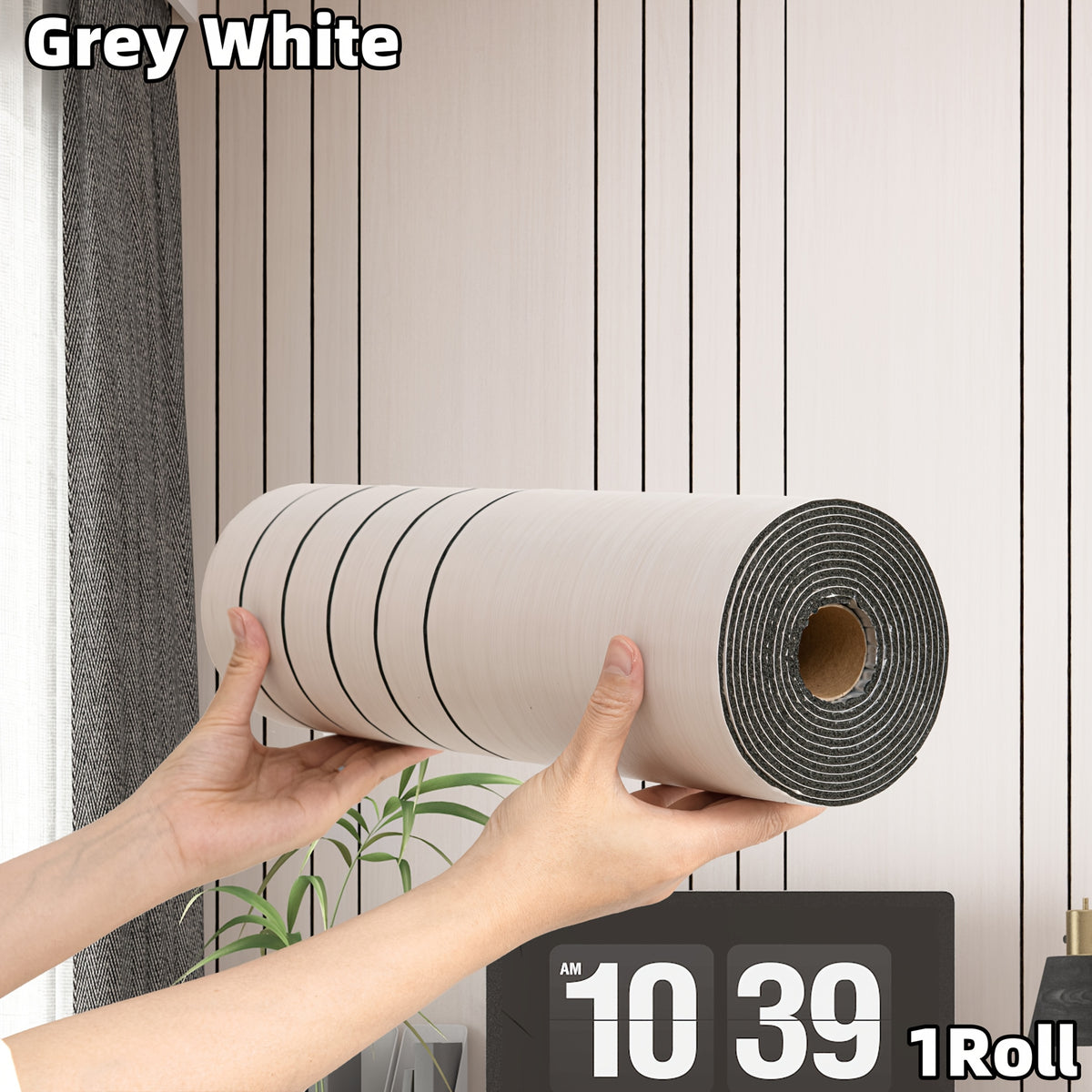 Gris Blanc / 1 Rouleau (40*300cm/15,7*118 pouces)