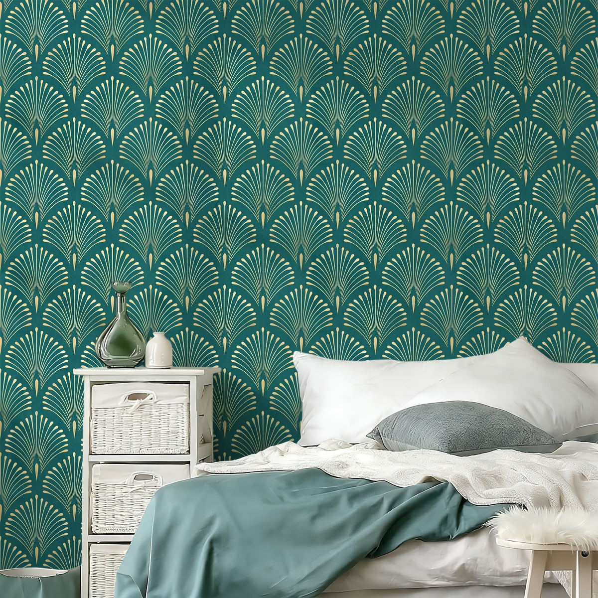 Papier peint adhésif en PVC à motif géométrique allure vintage amovible, autre coloris