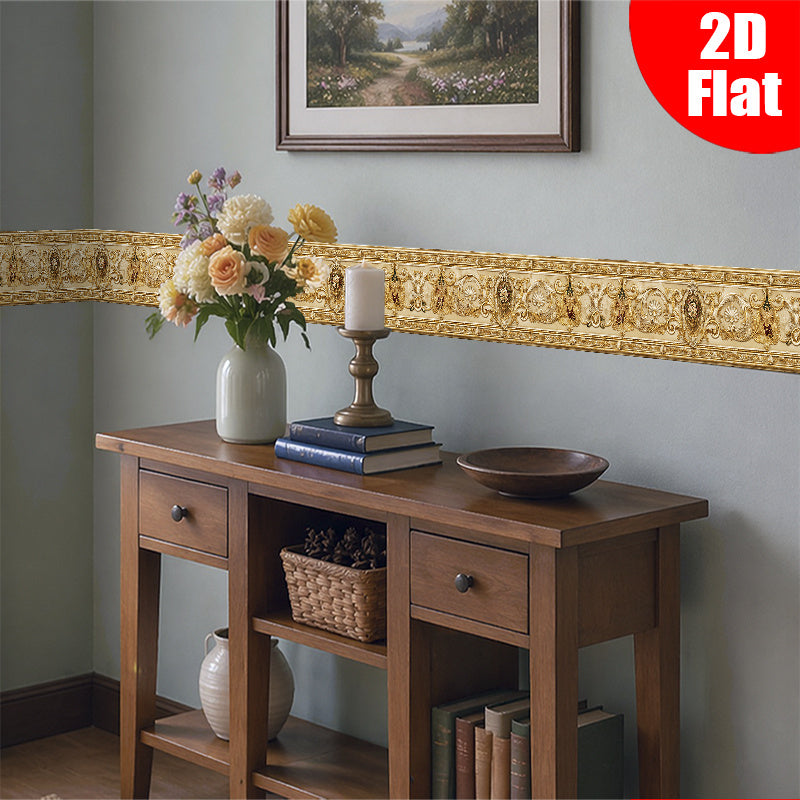 Frise de papier peint adhésif en vinyle allure vintage en bordure
