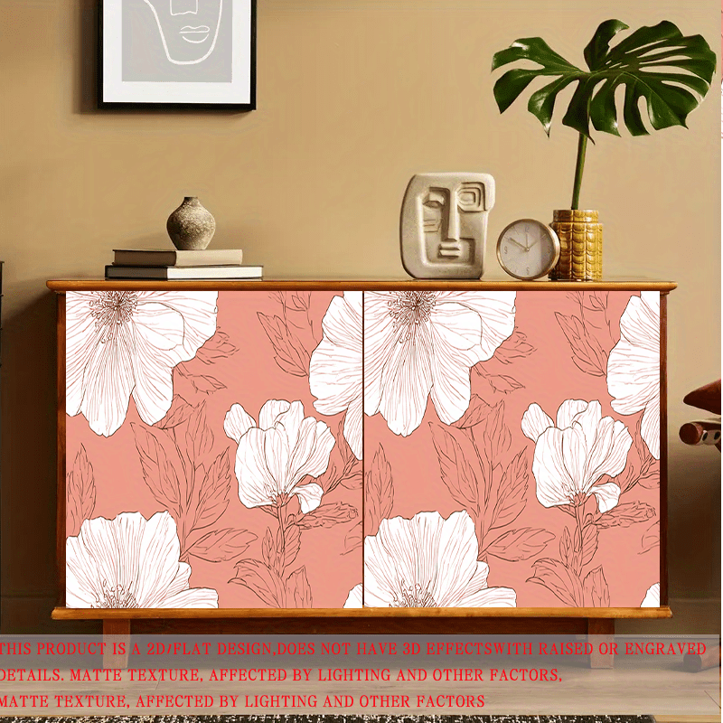 Papier peint adhésif en PVC à motif fleuri pour la salle de bain amovible