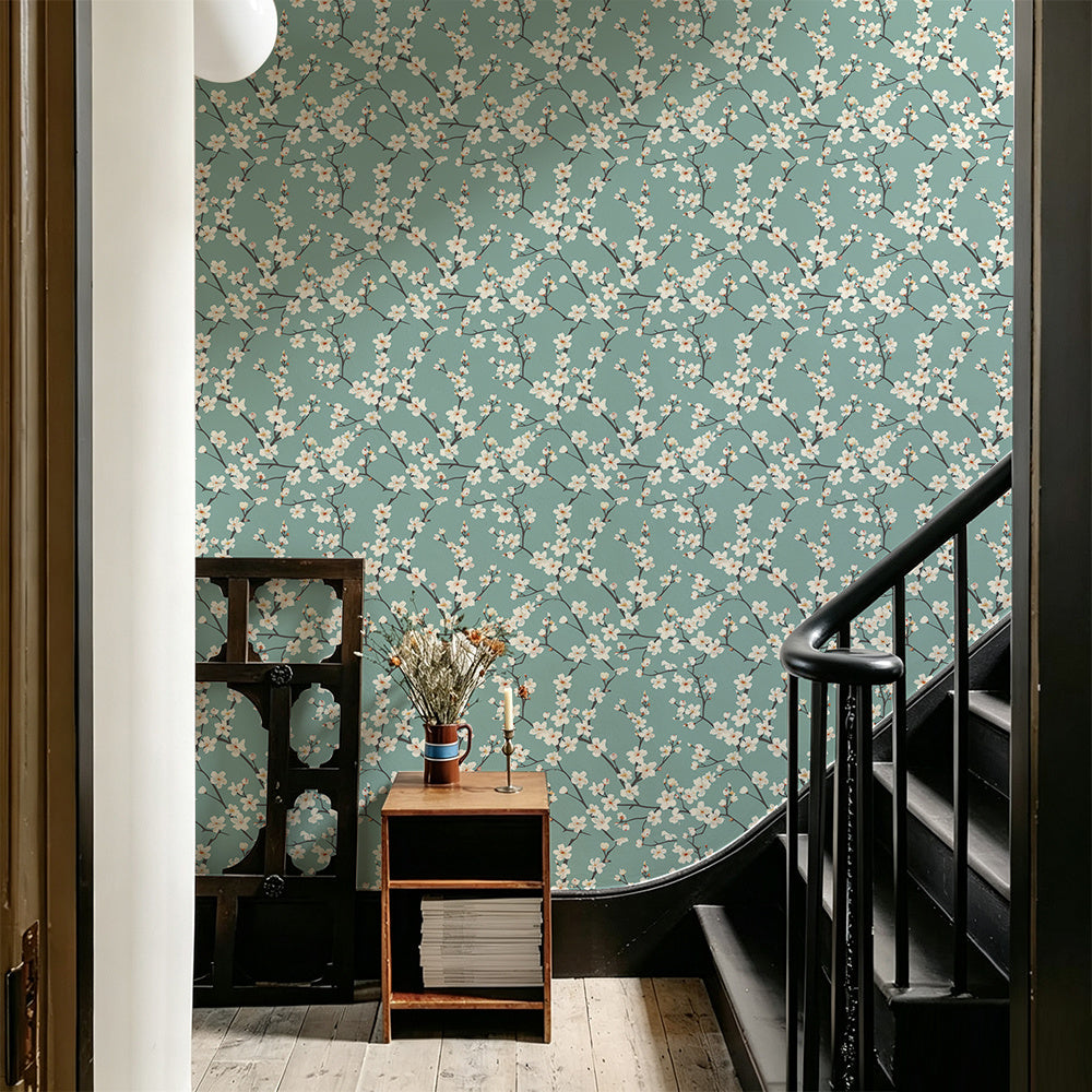 Papier peint adhésif en PVC à motif fleuri pour la cuisine amovible de 1 mm
