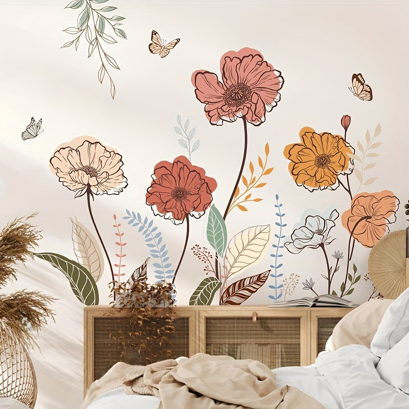 Papier peint adhésif en mousse XPE à motif fleuri — matière : mousse XPE Image