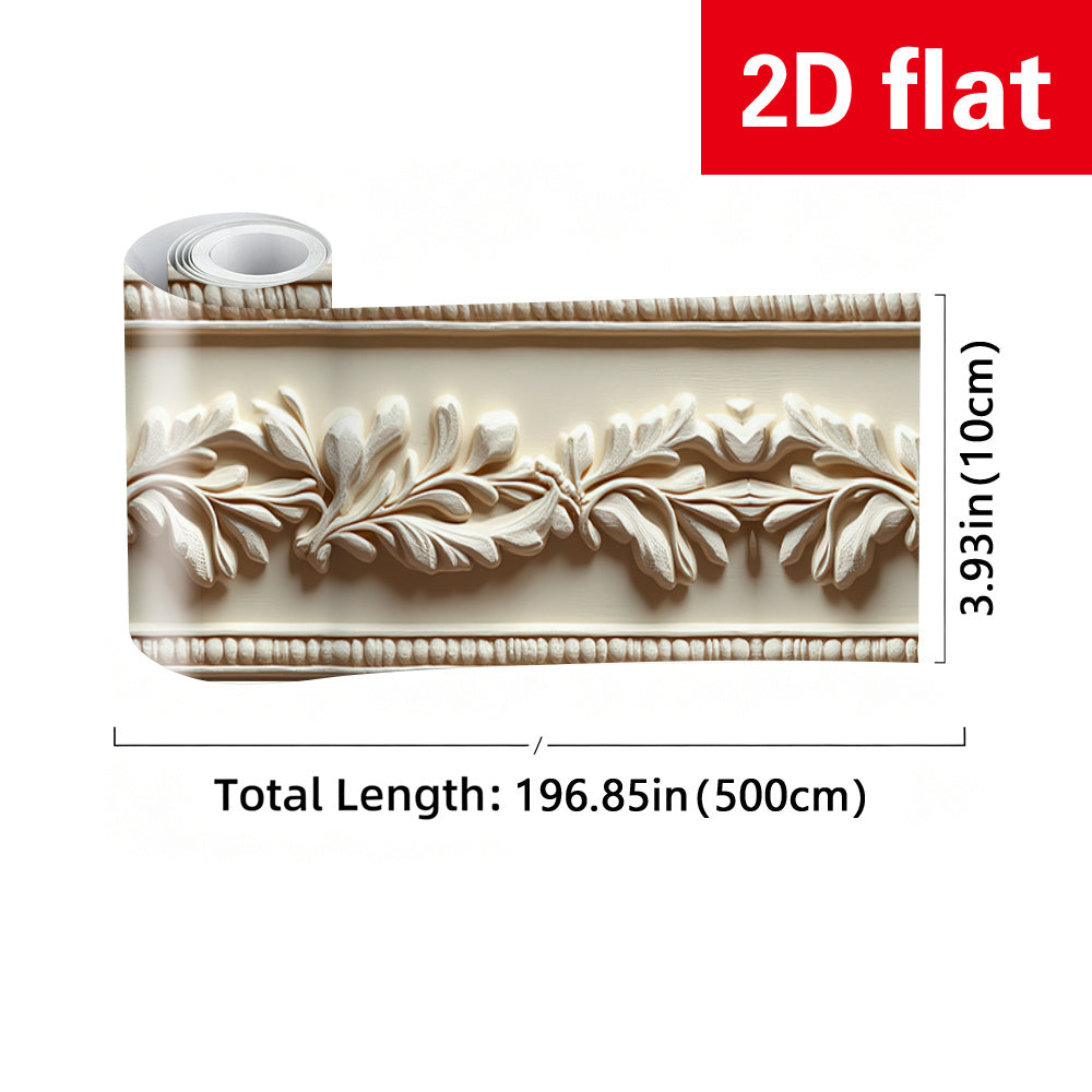 Papier peint en PVC allure vintage en bordure pour la salle de bain amovible — matière : PVC
