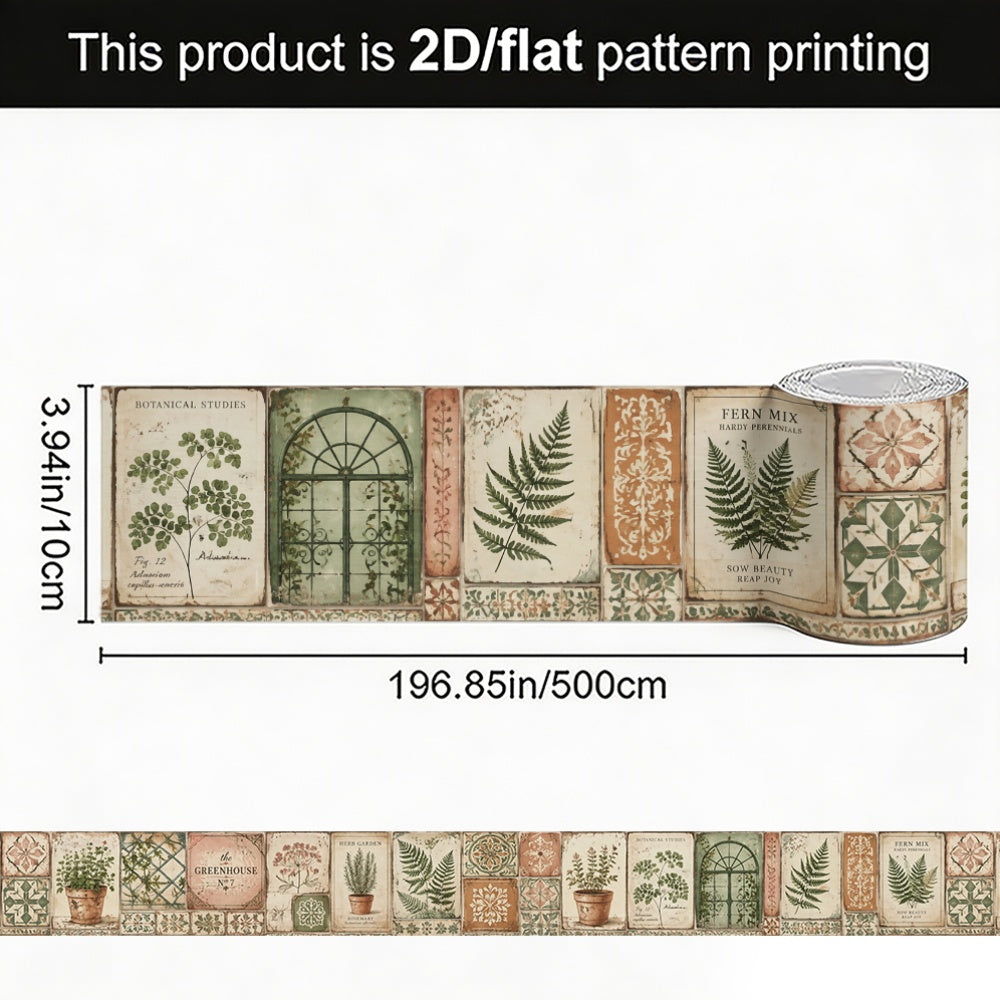 Papier peint adhésif en vinyle à motif fleuri allure vintage en bordure