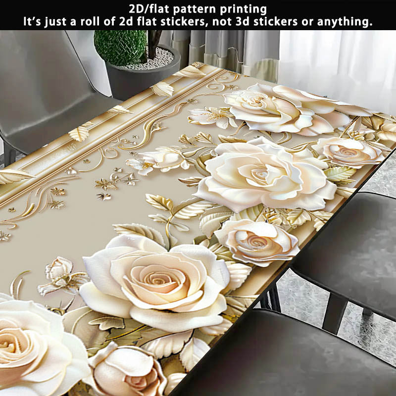 Papier peint adhésif en vinyle à motif fleuri à relief 3D, pose auto-adhésive sans colle