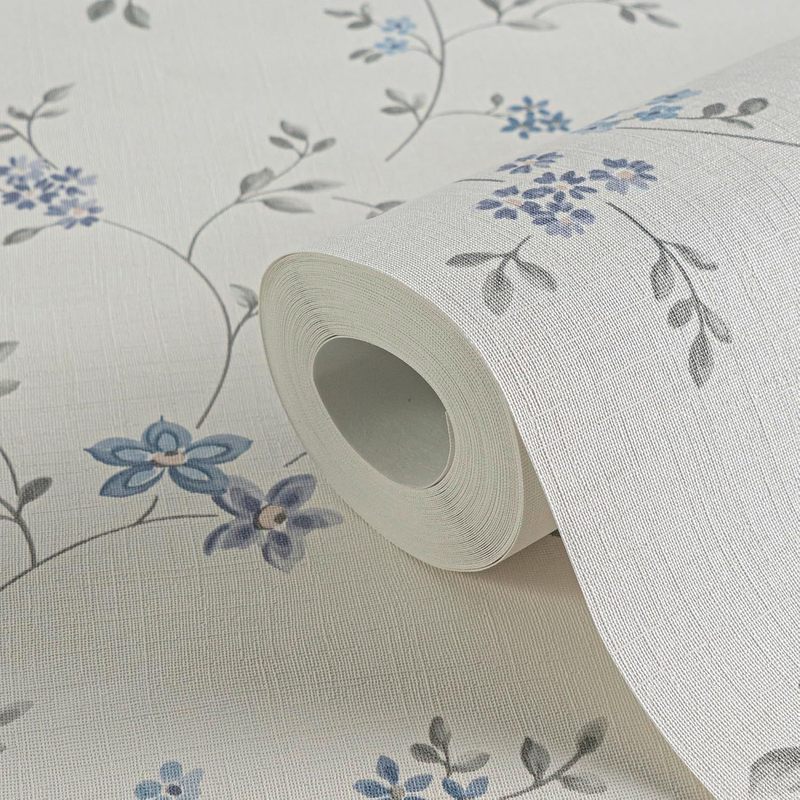 Papier peint textile à motif fleuri, mise en situation