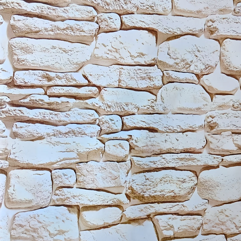 Papier peint adhésif en PVC effet pierre allure vintage texturé amovible