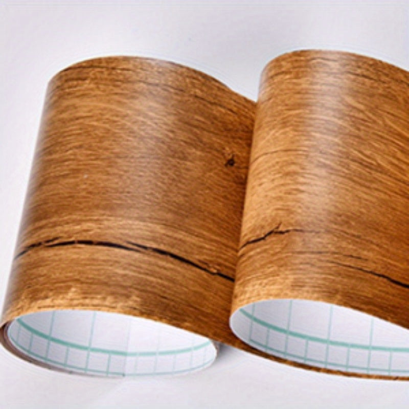 Frise de papier peint adhésif en vinyle effet bois, détail du motif
