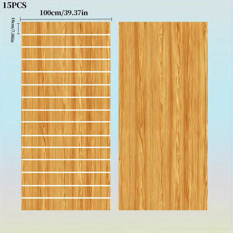 Bandes adhésives bois clair pour contremarches, lot de 15