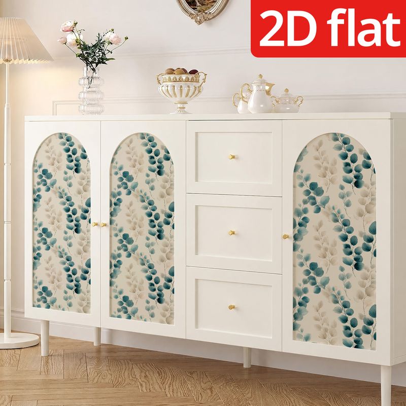 Papier peint adhésif en PVC à motif feuillage style scandinave amovible, pose auto-adhésive sans colle