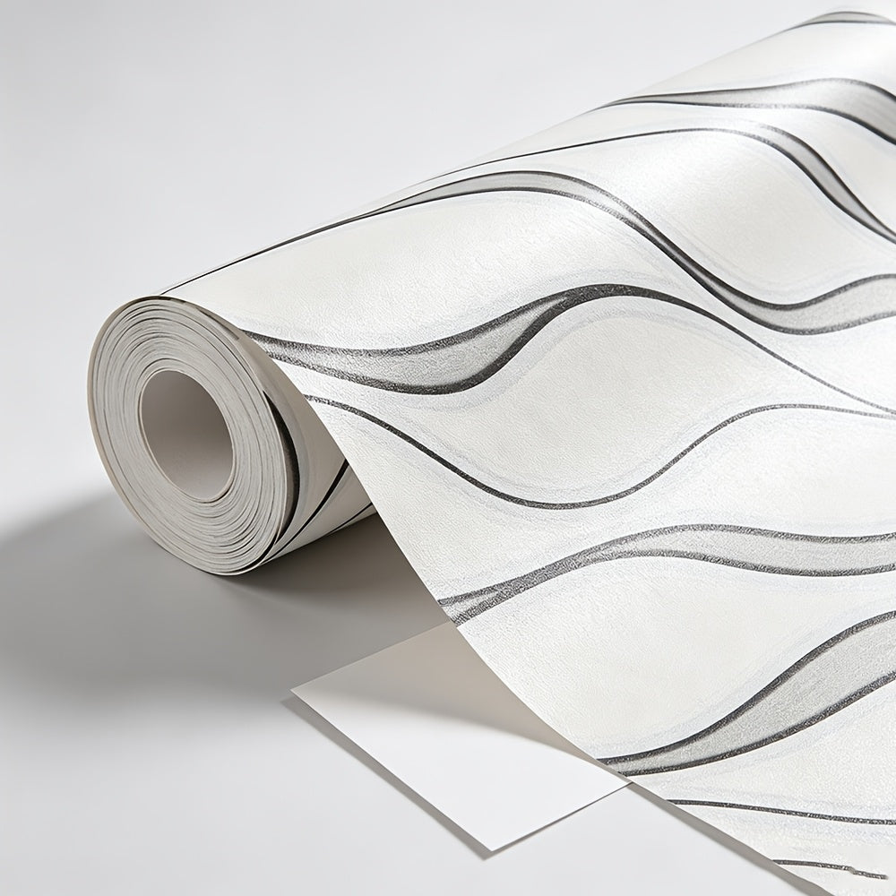 Papier peint adhésif en PVC à rayures à relief 3D, gros plan sur la matière