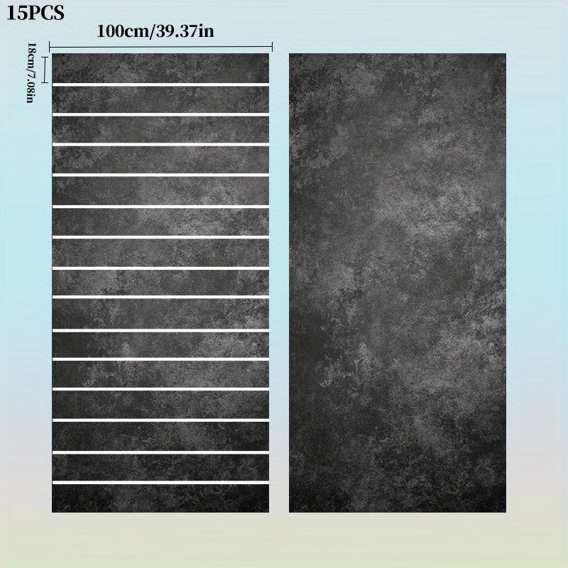 Béton ciré anthracite sur contremarches, lot de 15 bandes
