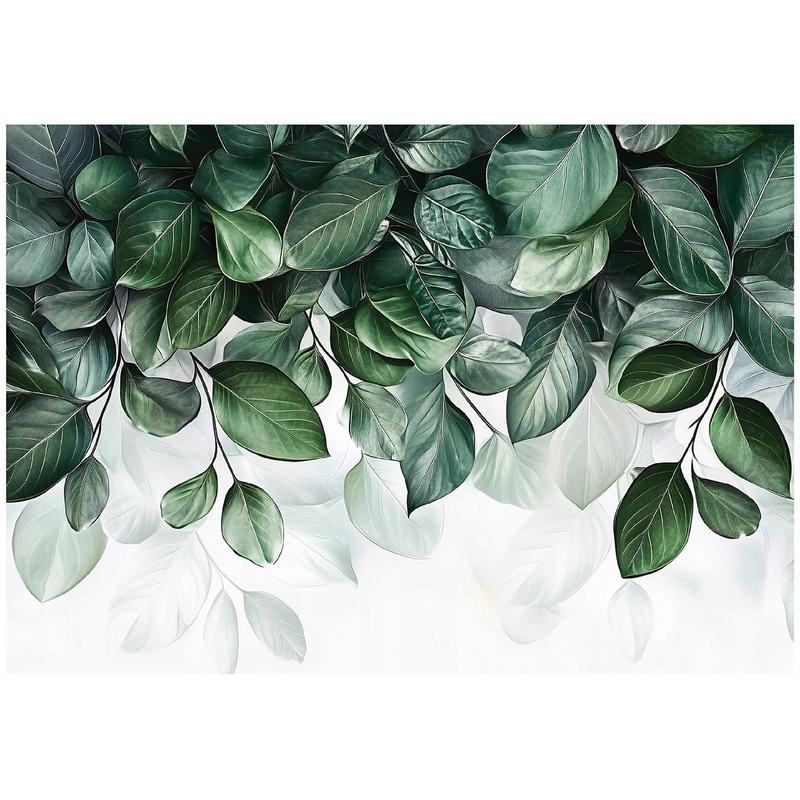Papier peint à motif feuillage pour la chambre, mise en situation Image