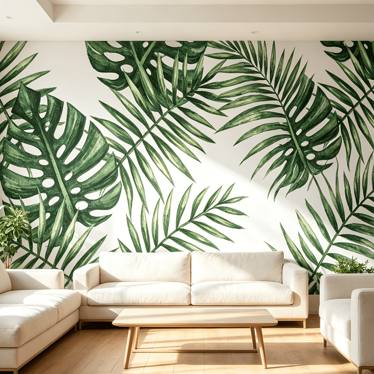 Papier peint adhésif en PVC à motif tropical amovible de 2 mm