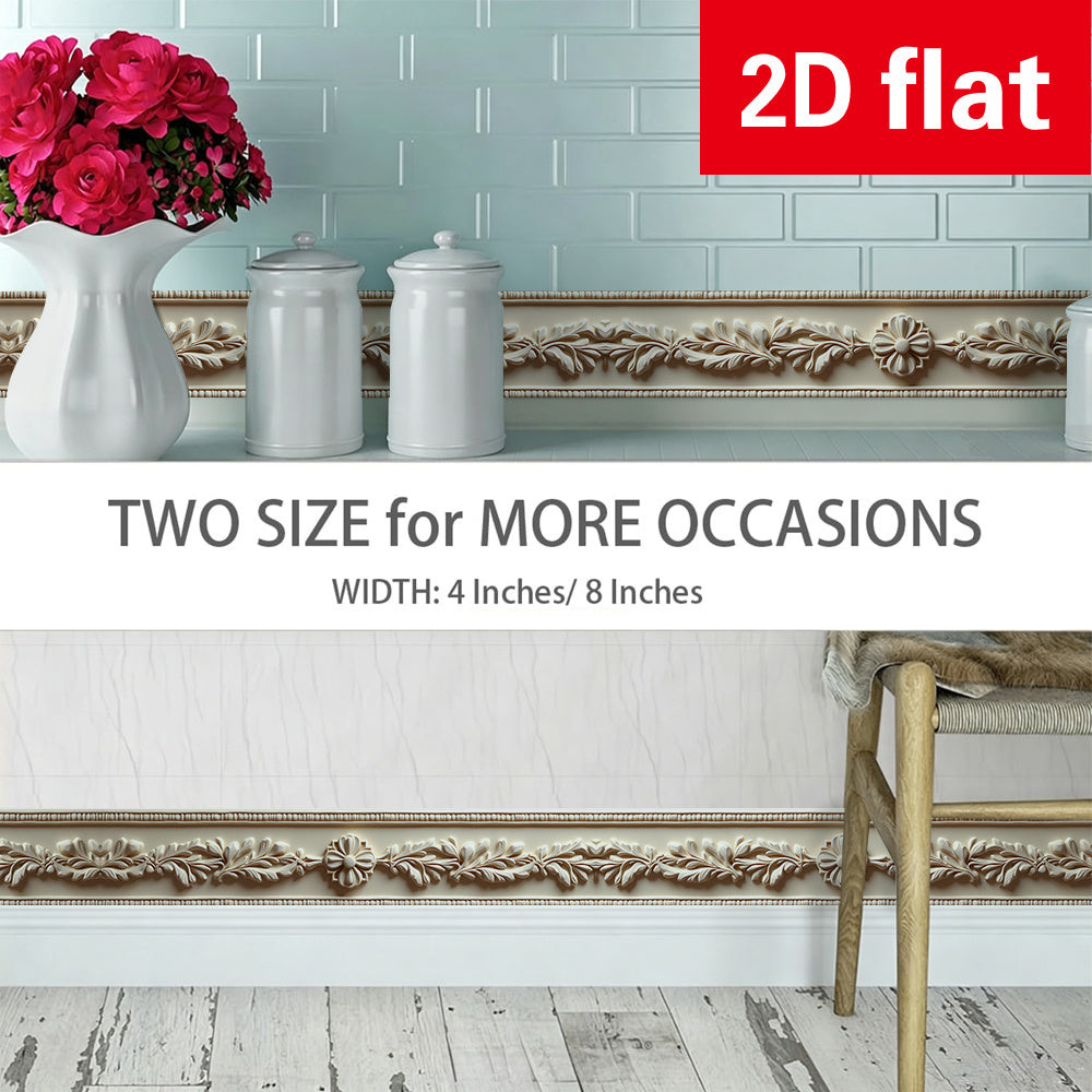Papier peint en PVC allure vintage en bordure pour la salle de bain amovible, gros plan sur la matière