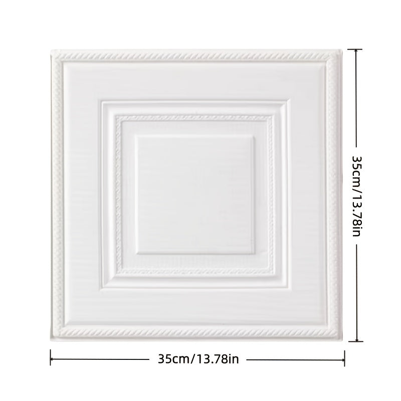 Dalles murales 3D en mousse blanche, lot de 50 caissons