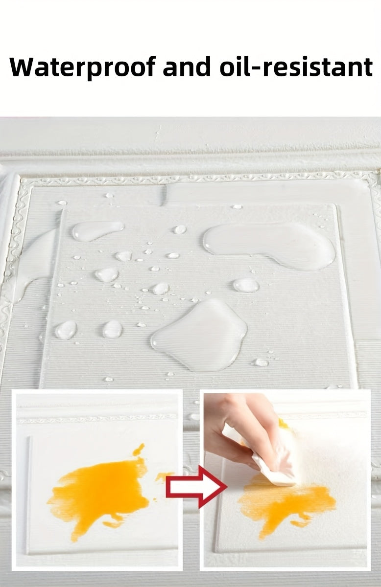 Dalles murales 3D en mousse blanche, lot de 50 caissons