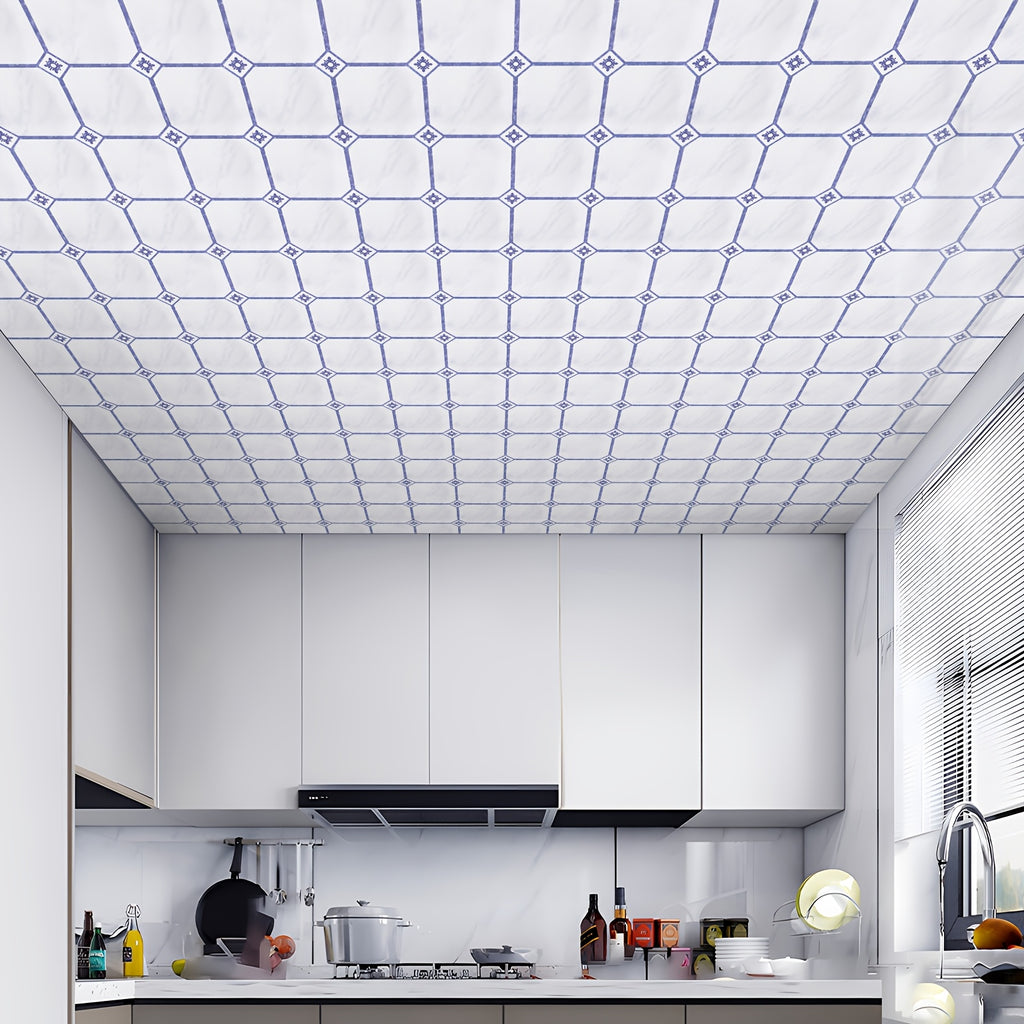 Papier peint de plafond autocollant, cinquante carreaux marocains