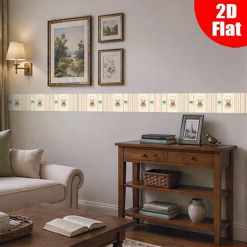 Papier peint adhésif en vinyle allure vintage en bordure pour la salle