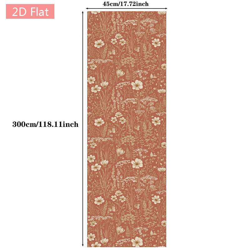Papier peint adhésif à motif fleuri pour la chambre de 1 mm, mise en situation