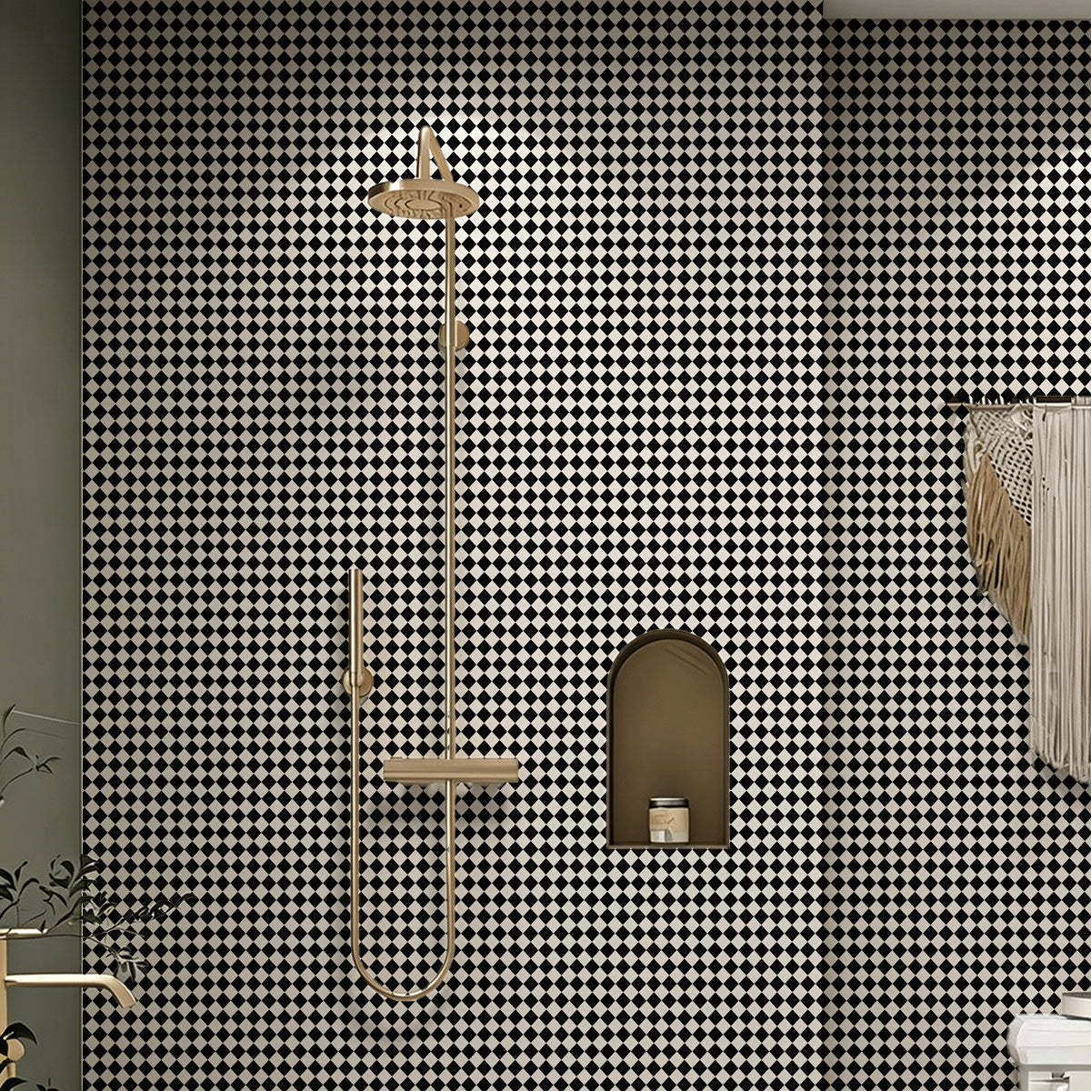 Papier peint adhésif à motif fleuri style scandinave hydrofuge pour la salle