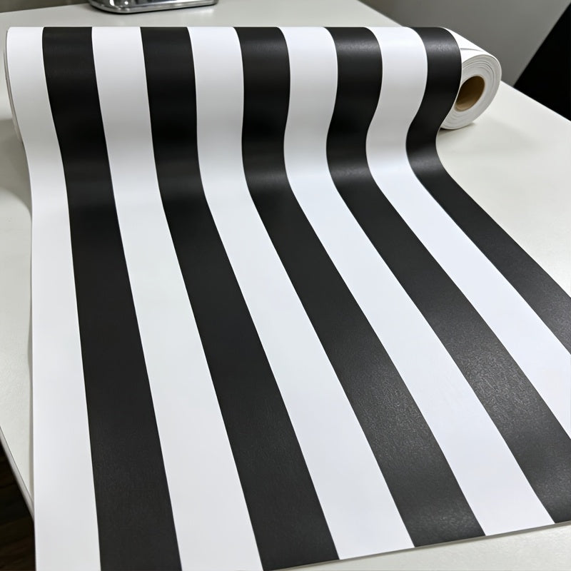 Papier peint adhésif en PVC à rayures pour la cuisine amovible à raccord sauté