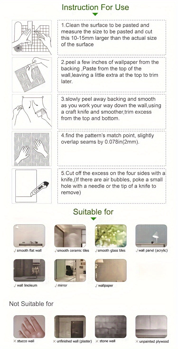 Papier peint adhésif lavable, mise en situation