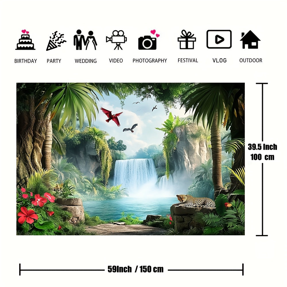 Toile de fond cascade tropicale et bassin