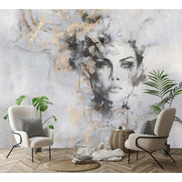 Papier peint effet béton pour la chambre