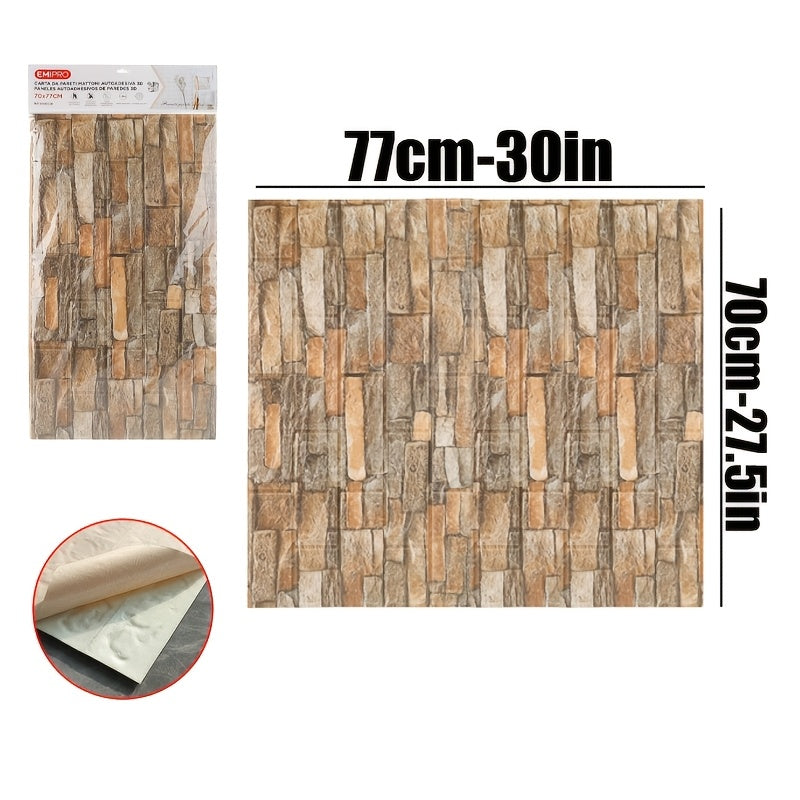 Papier peint adhésif effet pierre imperméable, épaisseur 2 mm