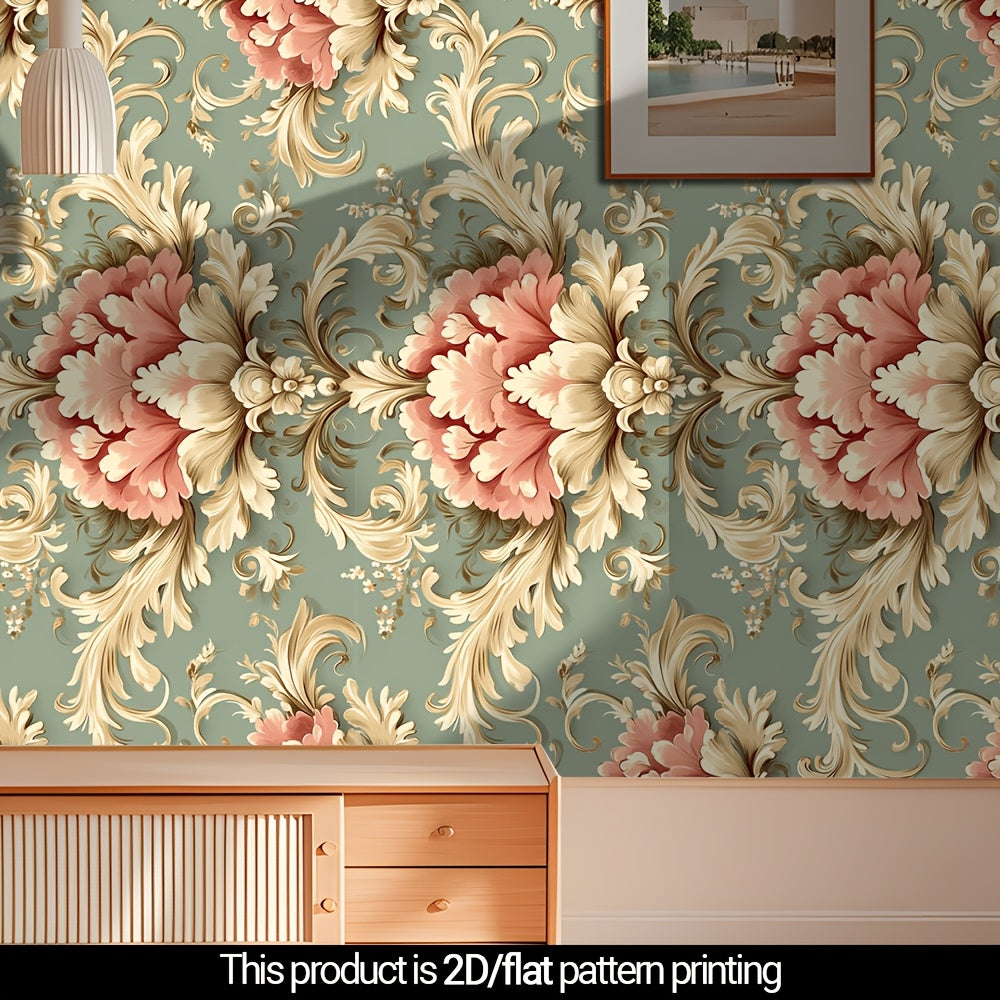 Papier peint adhésif en PVC à motif fleuri allure vintage pour la chambre
