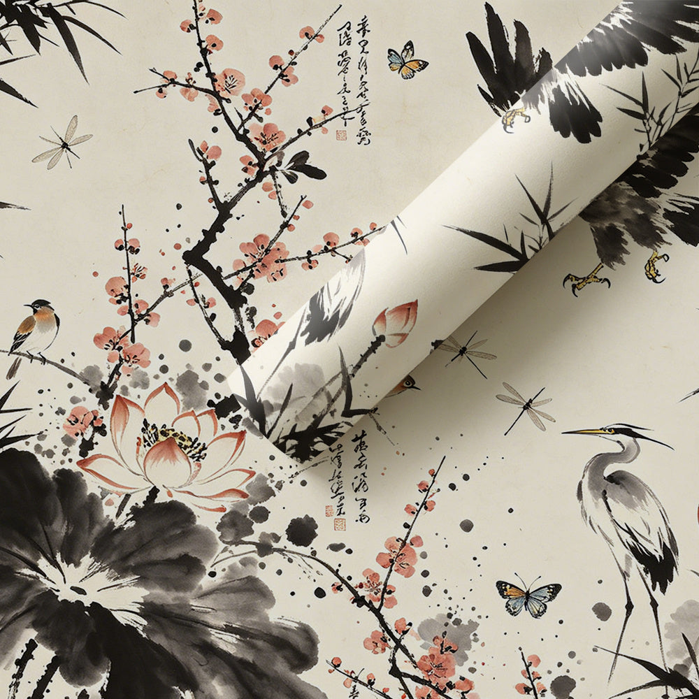 Papier peint adhésif en PVC à motif fleuri lavable pour la cuisine amovible, épaisseur 1 mm