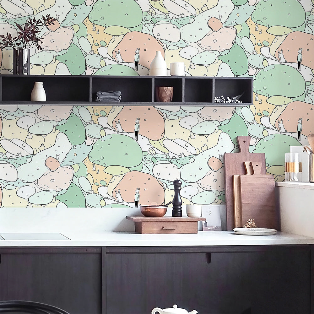 Papier peint adhésif en PVC à motif fleuri lavable pour la cuisine amovible