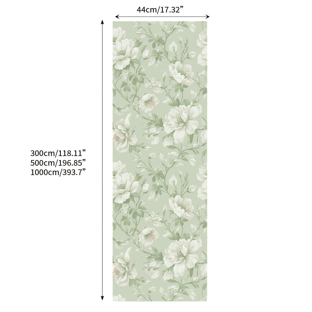 Papier peint adhésif en PVC à motif fleuri en bordure pour la chambre amovible — matière : PVC Image