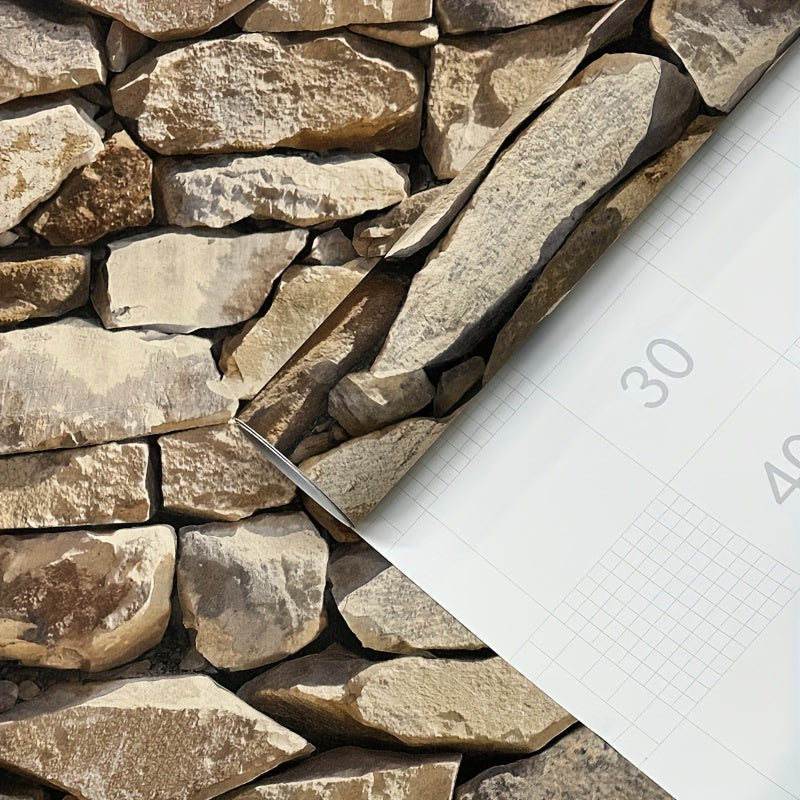 Papier peint adhésif en PVC effet pierre allure vintage hydrofuge