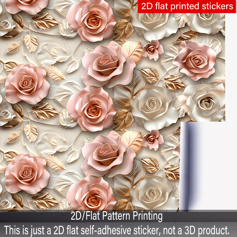 Papier peint adhésif en PVC à motif fleuri amovible de 1 mm, épaisseur 1 mm