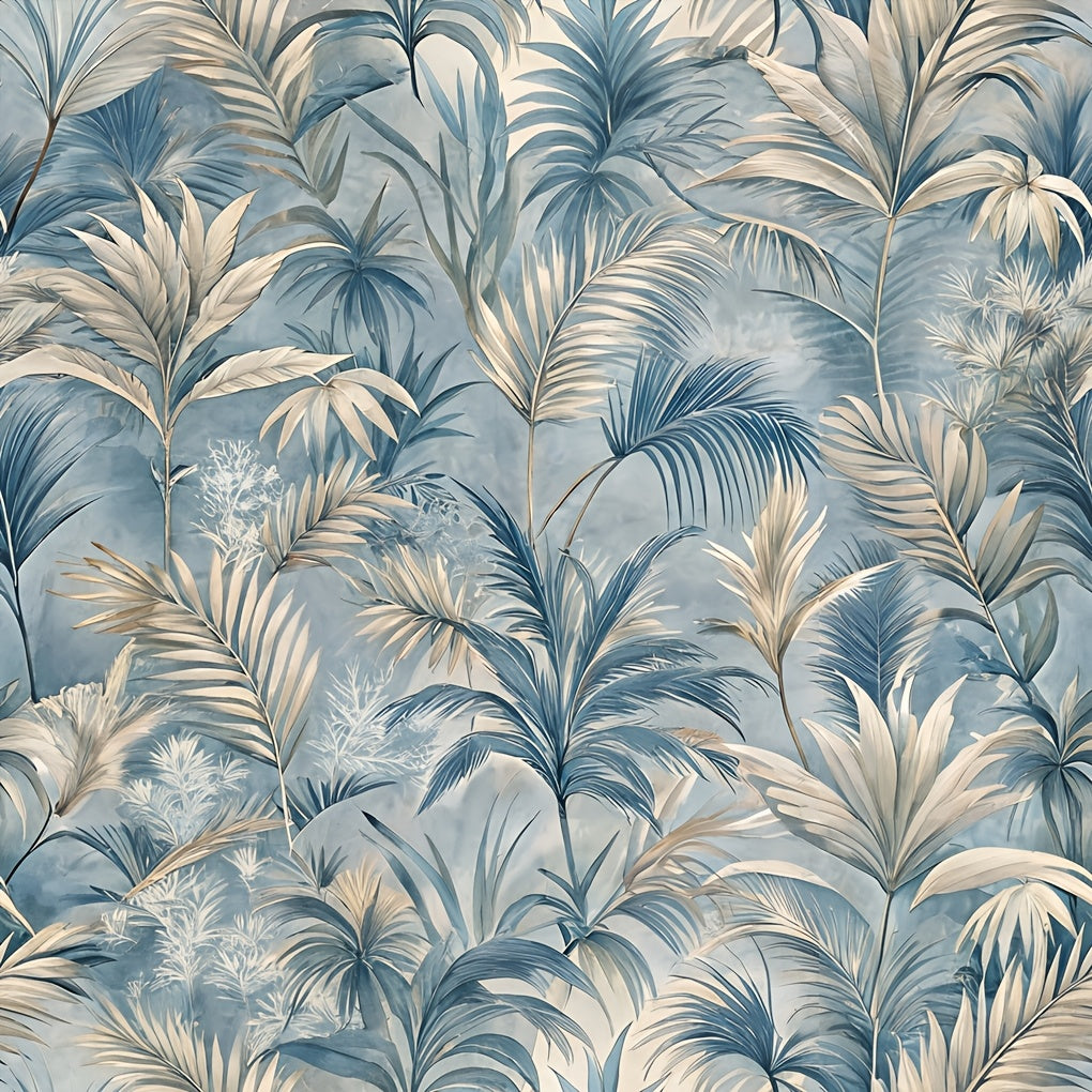 Papier peint adhésif en PVC à motif tropical pour la chambre amovible — matière : PVC